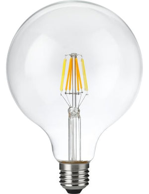 SPL LED E27 Filament DimToWarm Globe G125x180mm 230V 660Lm 6W 2000-4500K 820-845 AC Clear Dimmable 4500K Dimmable - LG27125000