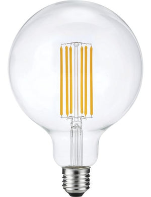 SPL LED E27 Filament Globe G125x180mm 230V 550Lm 6W 2500K 925 360° AC Clear 6x68mm long sticks Dimmable 2500K Dimmable - LX023825502