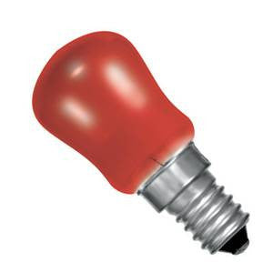 02624-BE - Small Sign (Pygmy) Red - 240v 15W E14 Coloured Light Bulbs Bell - The Lamp Company