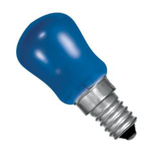 PY15SES-B-CR - 250v 15w E14 29X66mm Blue Coloured Light Bulbs Crompton - The Lamp Company