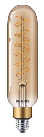 31380400 - Philips - LED classic-giant 6.5-40W E27 T65 GOLD DIM 66x273mm LED Filament Squirrel Cage Philips - The Lamp Company