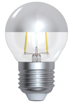 15648 - Golfball G45 Filament LED "Silver Cap" 4W E27 2700K 350Lm Dim. GS LED Filament The Lampco - The Lamp Company