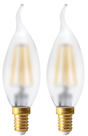 998665 - Ecowatts - Candle "Coup de Vent" Filament LED (2pcs) 4W E14 2700K 400Lm Mat EcoWatts LED Filament The Lampco - The Lamp Company