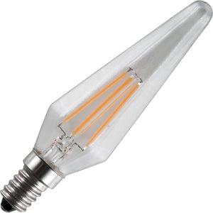 Schiefer L024105509 - E14 Filamentled Hexagon 32x118mm 230V 260Lm 4W 922 AC Clear Dim LED Bulbs Schiefer - The Lamp Company