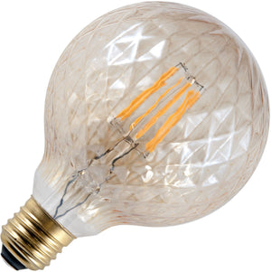 Schiefer LF024103505 - E27 Filamentled Globe Ribbed G95 230V 400Lm 5.5W 922 AC Gold Dim LED Bulbs Schiefer - The Lamp Company