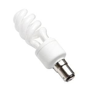 PLSP9SBC-82-BE - 240v 9w Ba15d Col:82 Electronic Spiral Energy Saving Light Bulbs Bell - The Lamp Company