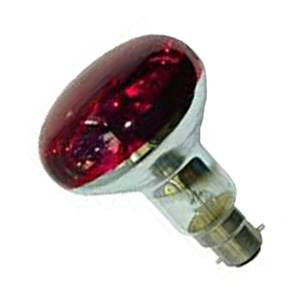 R8060BC-R-CR - 240v 60w Ba22d 80mm Red Coloured Light Bulbs Crompton - The Lamp Company
