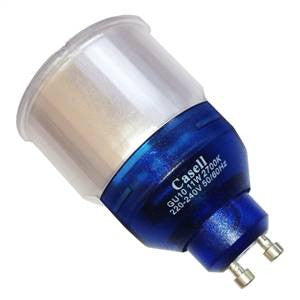 P1611FL-82-CA - 240v 11w GU10 50x74mm Flood Col:827 Energy Saving Light Bulbs Casell - The Lamp Company