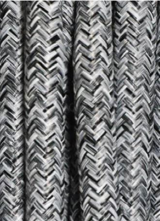 01792 Round Braided Flex 3 core 0.75mm Black/White/Grey, mtr