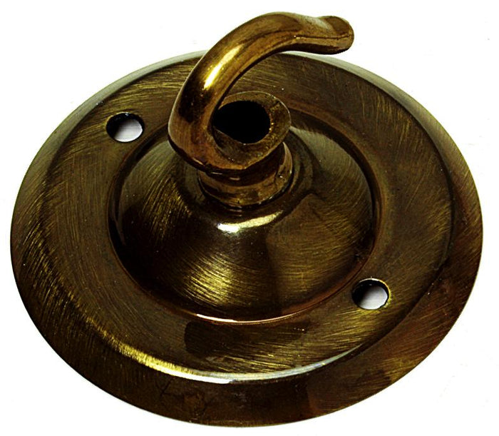 05062 Ceiling Hook-plate Antique Brass (Brushed) 2½” Ø
