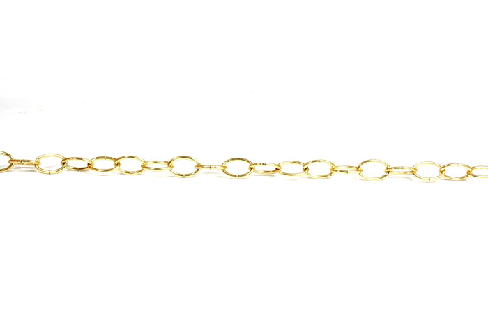 05076 Ceiling Chain Small Oval Brassed 18x12mm, mtr