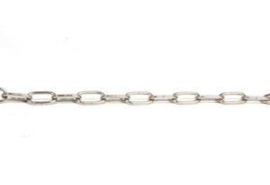 05078 - Ceiling Chain Small Flat Side Silver Colour 25 x 11mm - Per Mtr - Lampfix - sparks-warehouse