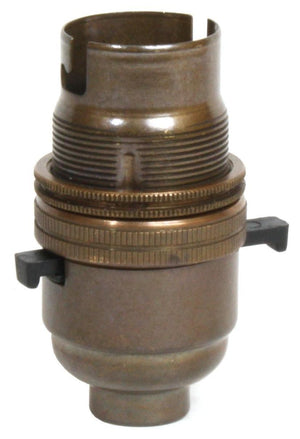 05149 BC Lampholder ½" Switched Antique Brass - BC / Bayonet Cap / B22, Antique Brass, ½" Thread Entry - Lampfix - Sparks Warehouse
