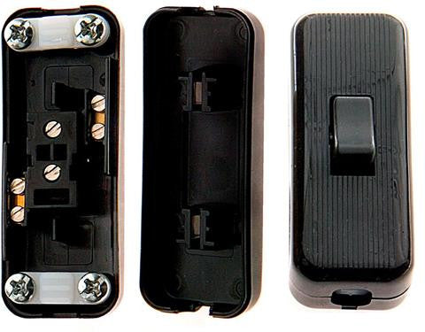 05291 - 3 Core Inline Switch Mini Black 2A Snap Together