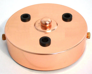 05341 Metalbrite Ceiling Rose Copper 100mm Ø 3-hole - Lampfix - Sparks Warehouse