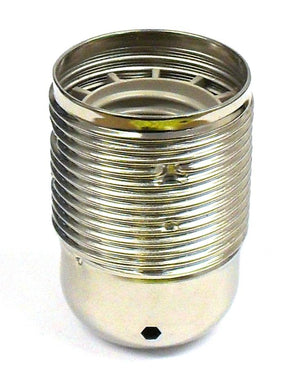 05410 Lampholder 10mm ES Nickel Threaded Skirt - ES / Edison Screw / E27, Nickel, 10mm Thread Entry - Lampfix - Sparks Warehouse