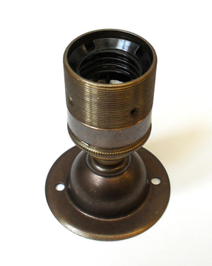 05425 Battenholder ES Antique Brass Domed 65mm Ø - ES / Edison Screw / E27, Antique Brass, Batten - Lampfix - Sparks Warehouse