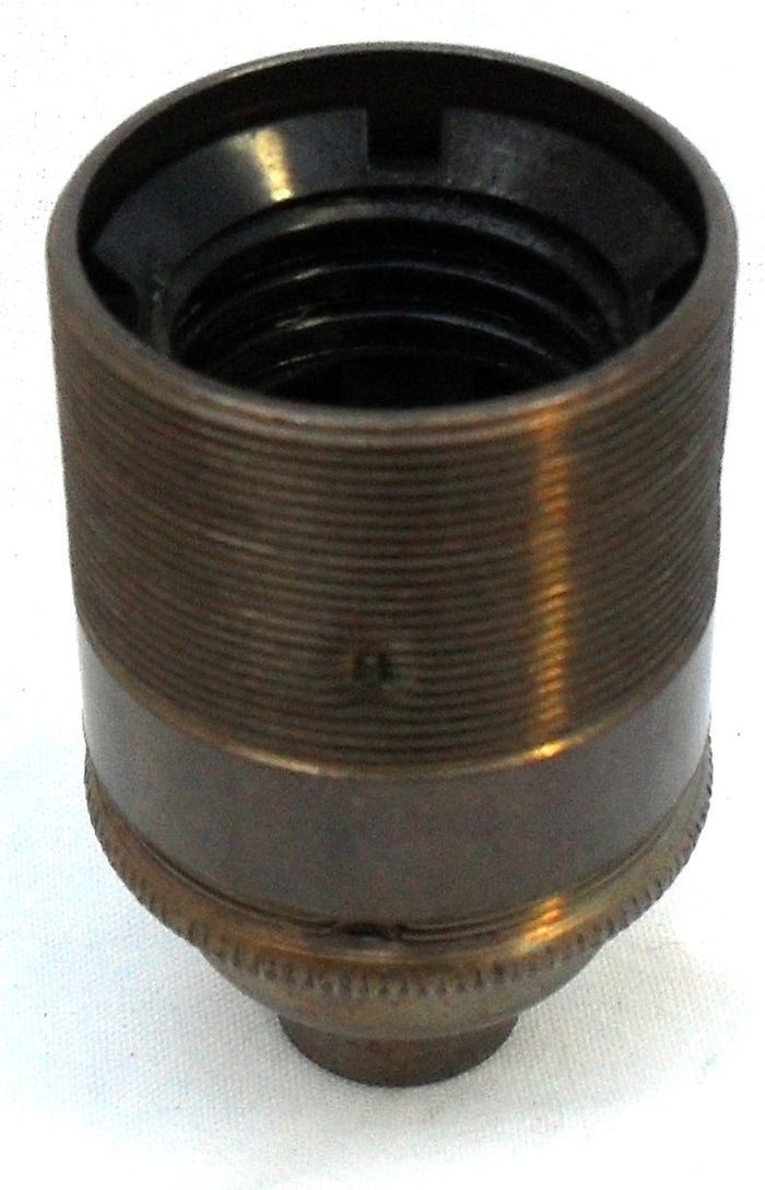 05584 Lampholder ½" ES Antique Brass Threaded Skirt - ES / Edison Screw / E27, Bronze, ½" Thread Entry