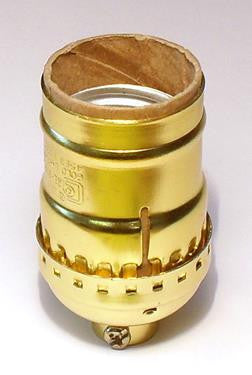 05641 - E26 Brassed Unswitched Lampholder UL rated - 10mm - LampFix - sparks-warehouse