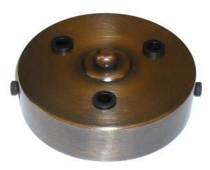 05663 Metalbrite Ceiling Rose Antique Brass (Brushed) 100mm Ø 3-hole - Lampfix - Sparks Warehouse