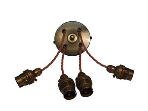 05688 - SHARON Antique Brass Rose, Rose Pink Flex Quartet - LampFix - sparks-warehouse