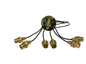 05689 - SUSAN Brass Rose, Twisted Black Flex Sextet - LampFix - sparks-warehouse