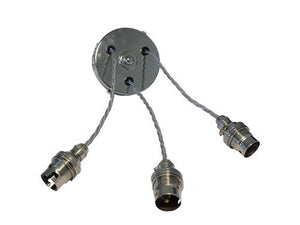 05692 - CHERYL Chrome Rose, Twisted Silver Flex Trio - LampFix - sparks-warehouse