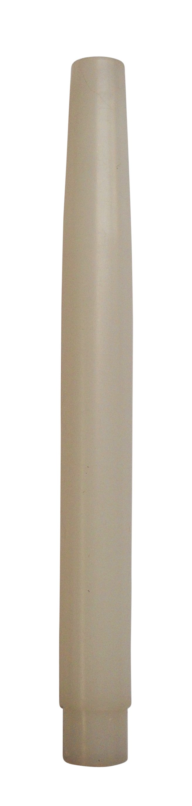 05718 E10 9" French Candle White 10mm Thread Entry - E10, White Plastic, 10mm Thread Entry