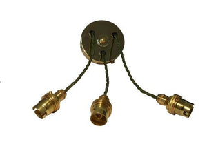 05800 - DEBORAH Brass Rose, Twisted Green Flex Trio - LampFix - sparks-warehouse
