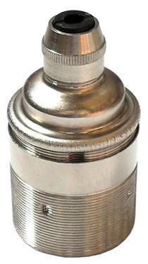 05974 - Continental Lampholder ES Nickel Threaded Skirt with Cordgrip