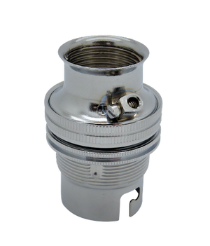 06225 - BC Lampholder 20mm Unswitched Chrome- To Fit 20mm Conduit Lampfix - Sparks Warehouse