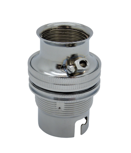 06225 - BC Lampholder 20mm Unswitched Chrome- To Fit 20mm Conduit
