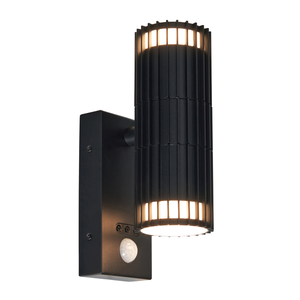 Forum Lighting Zink Muto 2 Light GU10 Up & Down WL w PIR IP65 Black - ZN-44263-BLK - Black