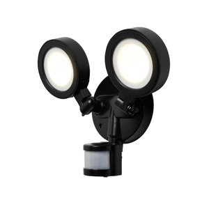 Forum Lighting Coast Alan 2x10w LED Adj FL w180deg PIR IP65 4k Blk - CZ-44370-BLK - Black