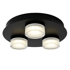 Forum Lighting Spa Amalfi 14w LED 3lt Plate Flush Matt Black - SPA-31736-MBLK - Matte black,