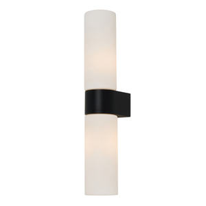 Forum Lighting Spa Cuco 2 x G9 Wall Light IP44 Blk/Opal - SPA-44385-MBLK - matt black