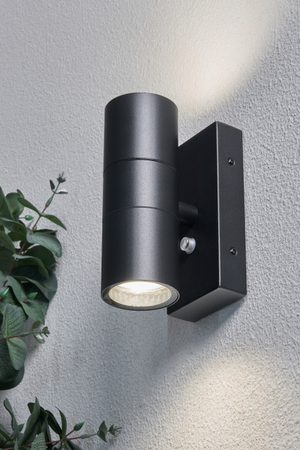 Forum Lighting Zink Leto IP65 2lt GU10 with Photocell Blk - ZN-34022-BLK-65 - Anthracite