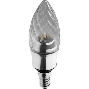 Kosnic KDIM5.5TWT/E14-SLV-N30  5.5W KTC LED E14/SES Twisted Candle Silver Warm White