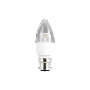 Integral LED Candle Bulb B22 470Lm 4.9W 2700K Dimmable 240 Beam Clear Integral  - ILCANDB22DC030