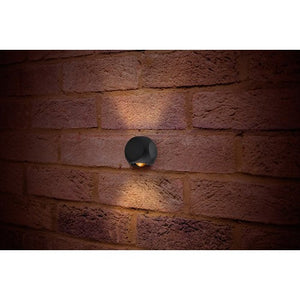 Integral LED Outdoor Decorative Wall Light Crosscube Ip54 230Lm 6W 3000K 2 Way Light Dark Grey Integral  - ILDEB034