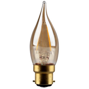 Kosnic LED 2W Antique Filament B22 2700K Candle Shape Bent Tip 20000hrs - KFLM02BTP/B22-GLD-N27-K