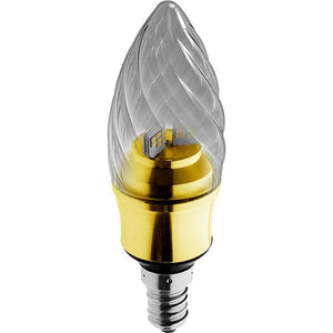 Kosnic KDIM5.5TWT/E14-BAS-N30  5.5W KTC LED E14/SES Twisted Candle Brass Warm White