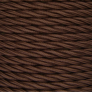 01736  Triple Twisted Braided Flex 3 core 0.5mm Brown, mtr Lampfix - Sparks Warehouse