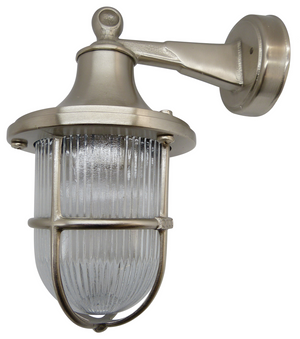 05961 Solid Brass Wall Lantern - Satin Nickel Navigator Range of Marine Bulkheads Lampfix - Sparks Warehouse