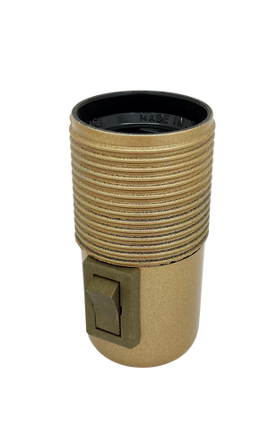 06325 - Continental Switched Lampholder 10mm ES Threaded - Gold LampFix - Sparks Warehouse
