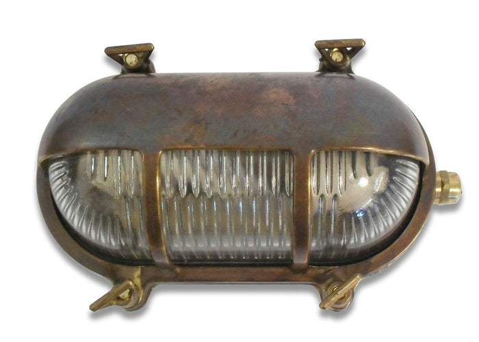 09010 - Navigator Solid Brass Eyelid Bulkhead - Antique Brass