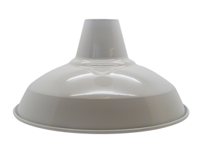 09033 Industrial White Light Shade 305mm Diameter With 40mm Hole Lampfix - Sparks Warehouse