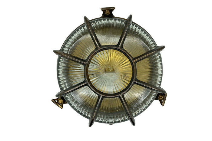 09079 – Navigator Solid Brass Extra Large Radial Porthole Bulkhead - Antique Brass