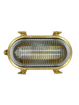 09105 - Navigator Solid Brass Standard Bulkhead - Raw Brass Navigator Range of Marine Bulkheads Lampfix - Sparks Warehouse