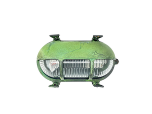 09181 - Navigator Solid Brass Eyelid Bulkhead - Verdigris Navigator Range of Marine Bulkheads Lampfix - Sparks Warehouse